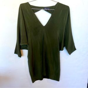 Vintage Silk Open Back Blouse
